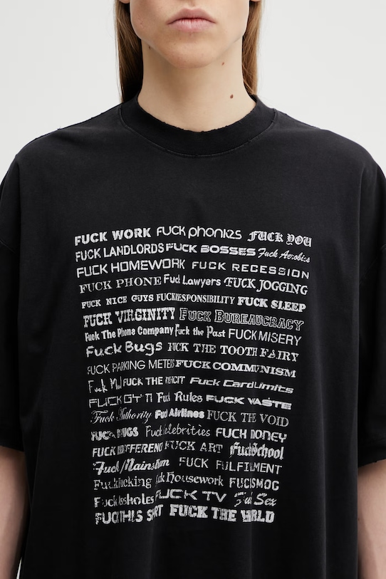 VETEMENTS t-shirt bawełniany Fuck Everything ME76TR212BX