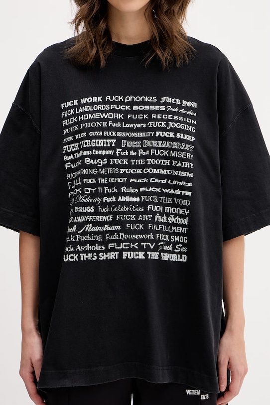 VETEMENTS t-shirt bawełniany Fuck Everything ME76TR212BX