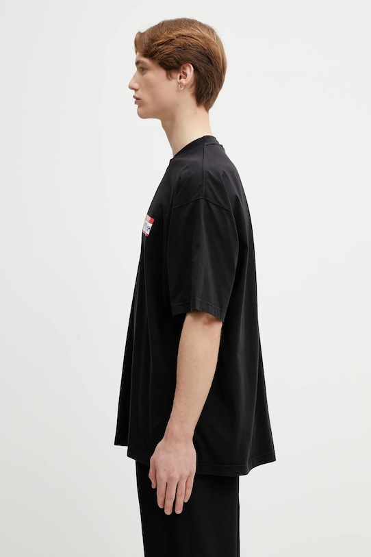 Odzież VETEMENTS t-shirt bawełniany Sticker ME76TR228B czarny