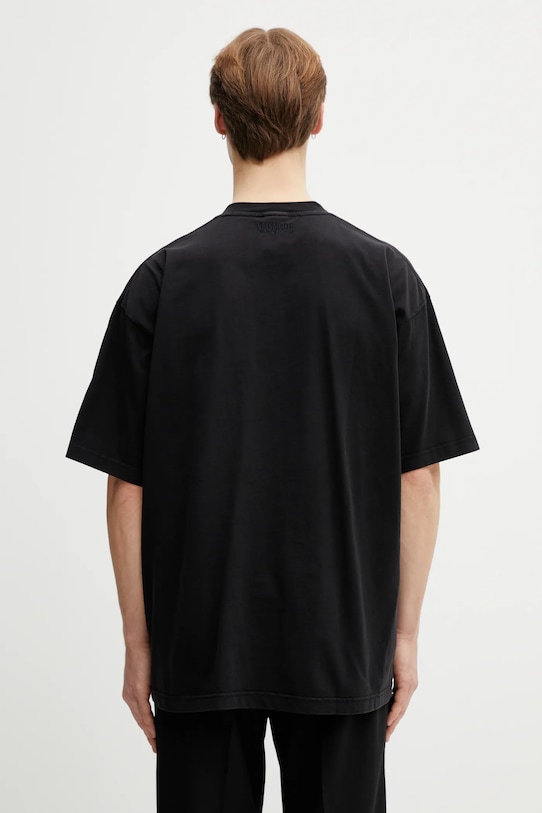 VETEMENTS t-shirt bawełniany Sticker ME76TR228B czarny