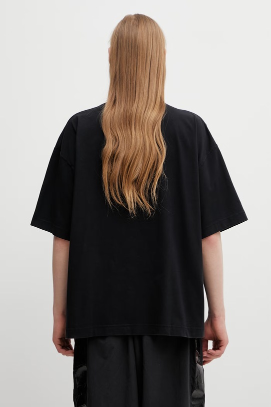 VETEMENTS t-shirt bawełniany Taped Logo ME76TR148B czarny