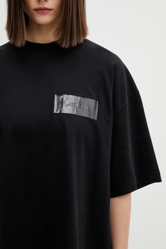VETEMENTS t-shirt bawełniany Taped Logo ME76TR148B