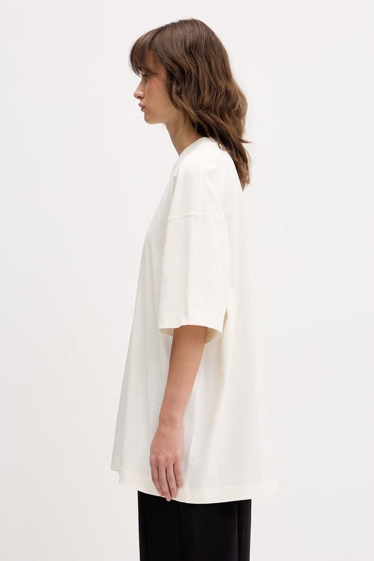 VETEMENTS t-shirt bawełniany Biker Cross Logo beżowy ME76TR168V