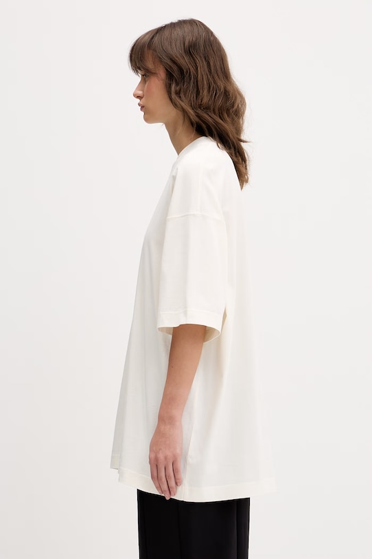 VETEMENTS t-shirt bawełniany Biker Cross Logo beżowy ME76TR168V