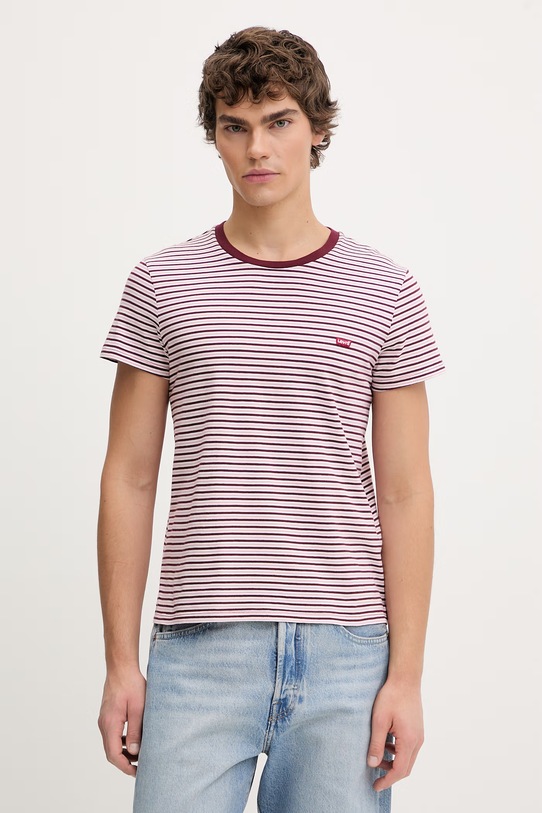 Levi's t-shirt bawełniany LSE_PERFECT TEE wzorzyste bordowy A3116.0043
