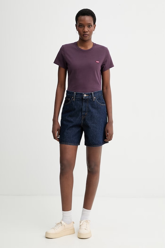 Bavlněné tričko Levi's LSE_PERFECT A3116.0045 fialová SS26