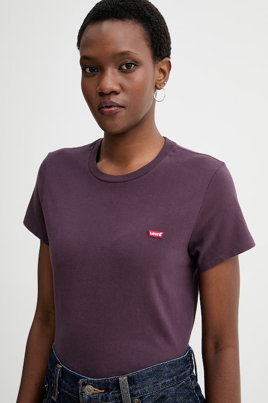 Bavlněné tričko Levi's LSE_PERFECT fialová A3116.0045