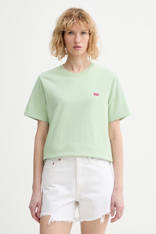 Levi's t-shirt bawełniany LSE_SS ORIGINAL HM A3117.0111 zielony