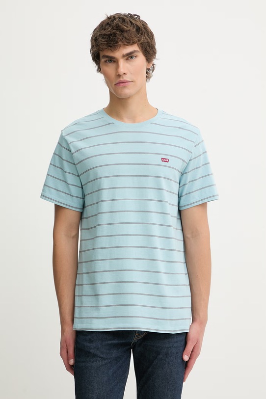 Levi's t-shirt bawełniany LSE_SS ORIGINAL HM wzorzyste niebieski A3117.0113