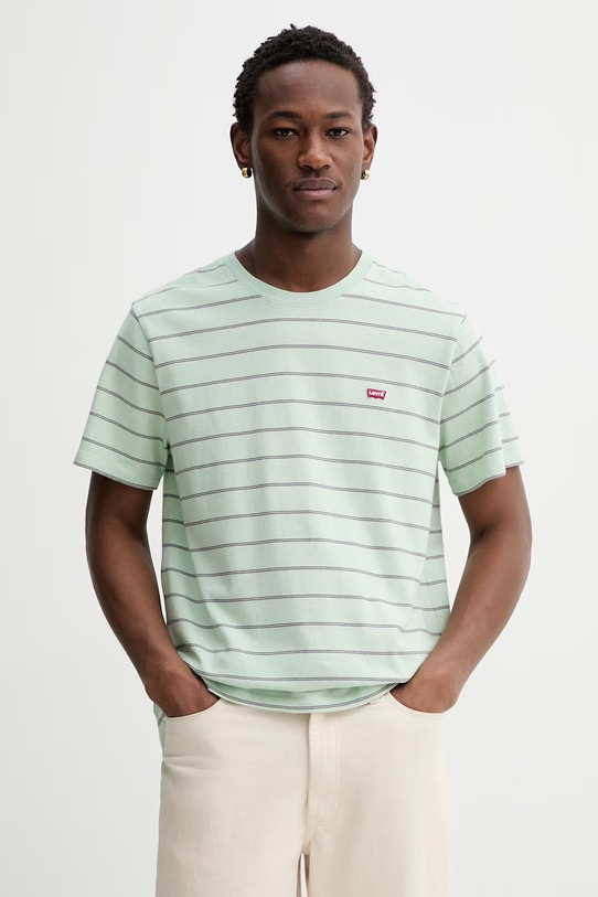 Levi's t-shirt bawełniany LSE_SS ORIGINAL HM wzorzyste zielony A3117.0114