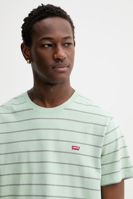 Памучна тениска Levi's LSE_SS ORIGINAL HM зелен A3117.0114