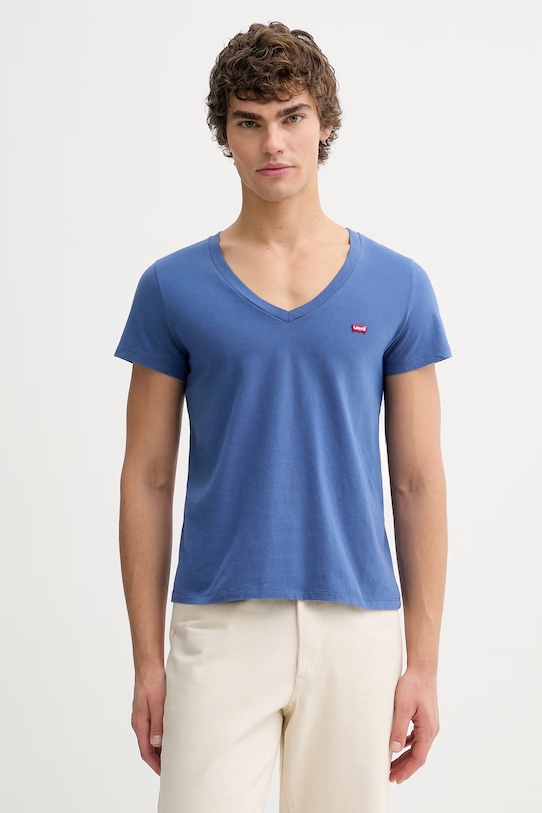Levi's t-shirt in cotone LSE_PERFECT VNECK semplice blu A3170.0057