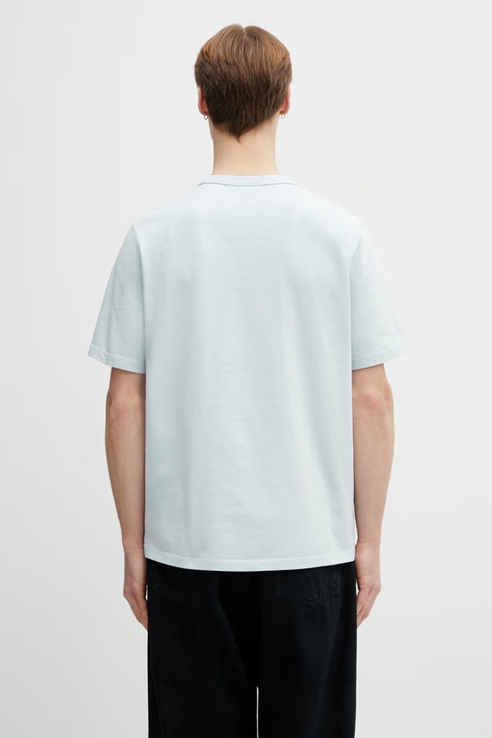 Café Kitsuné t-shirt bawełniany Barista Fox QU01101KJ7013 niebieski