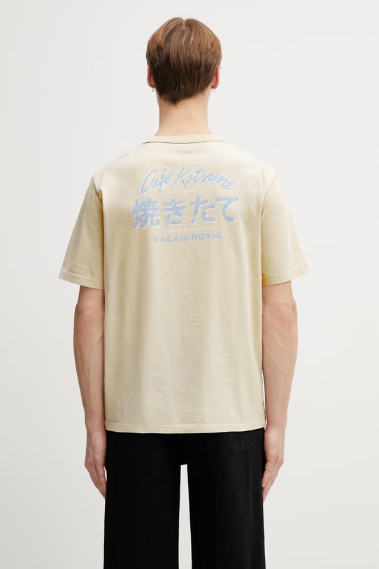 Café Kitsuné t-shirt bawełniany Summer nadruk beżowy QU01102KJ7014