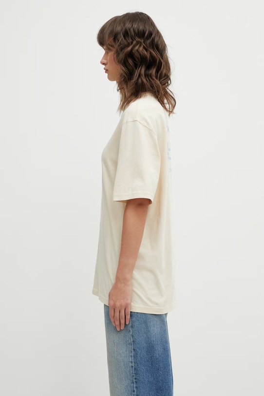 Café Kitsuné t-shirt bawełniany Summer beżowy QU01102KJ7014