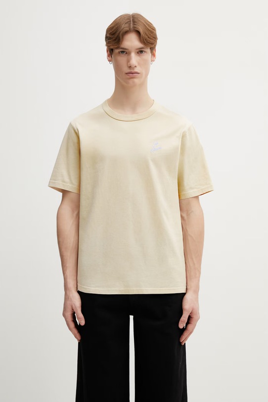 Café Kitsuné t-shirt bawełniany Summer QU01102KJ7014 beżowy