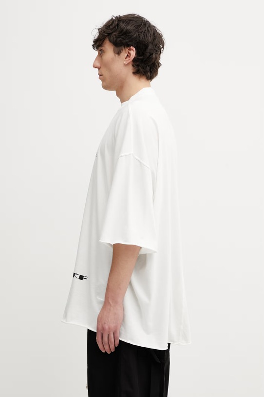 Rick Owens DRKSHDW Tommy t-shirt oversize bawełniany DU01F4259.RNEP7 biały SS26