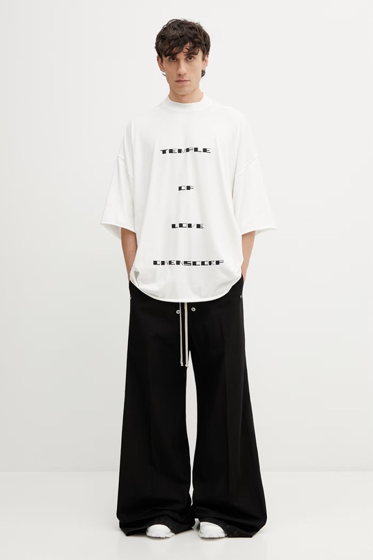 Rick Owens DRKSHDW Tommy t-shirt oversize bawełniany DU01F4259.RNEP7 biały