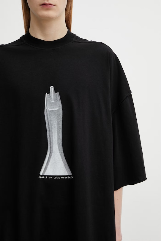 Rick Owens DRKSHDW Tommy t-shirt bawełniany męski czarny DU01F4259.RNEP5