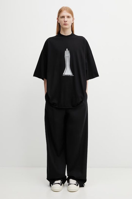 Rick Owens DRKSHDW Tommy t-shirt bawełniany męski DU01F4259.RNEP5 czarny