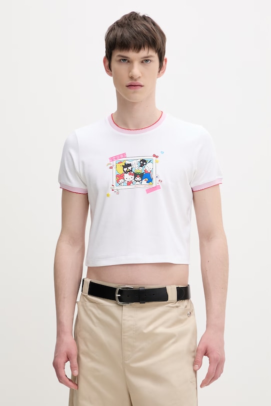 Converse bavlnené tričko x HELLO KITTY biela CVW5T519