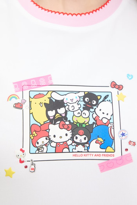 Converse t-shirt bawełniany x HELLO KITTY CVW5T519 biały