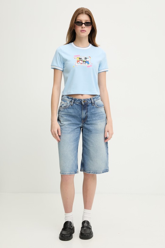 Converse t-shirt bawełniany x HELLO KITTY CVW5T519 niebieski SS26