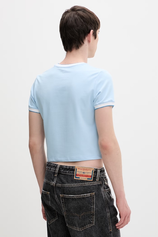 Oblečenie Converse bavlnené tričko x HELLO KITTY CVW5T519 modrá