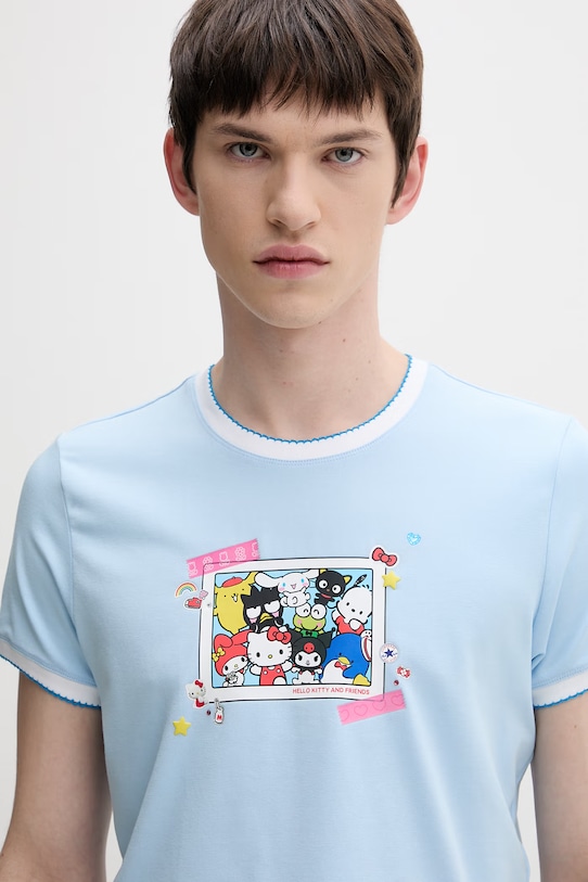 Converse bavlnené tričko x HELLO KITTY modrá CVW5T519