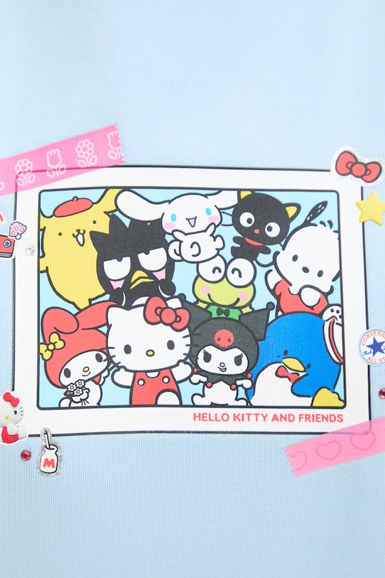 Converse t-shirt bawełniany x HELLO KITTY CVW5T519 niebieski