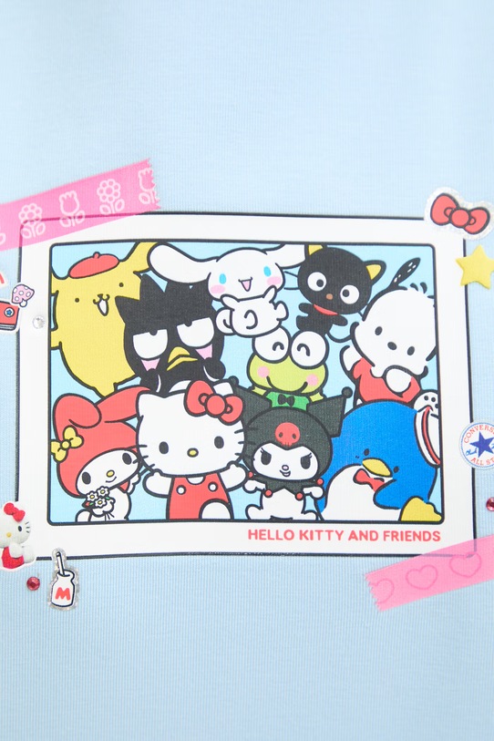Converse t-shirt bawełniany x HELLO KITTY CVW5T519 niebieski