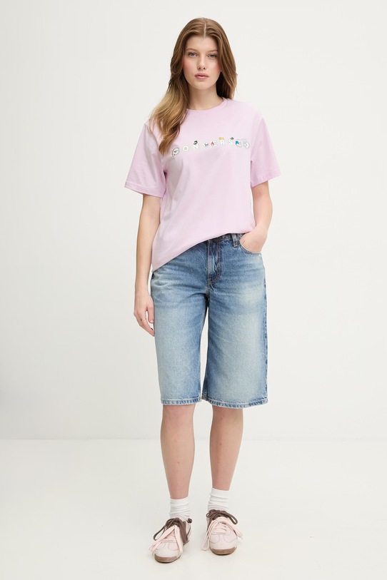 Converse t-shirt bawełniany x HELLO KITTY CVM5T517 różowy SS26
