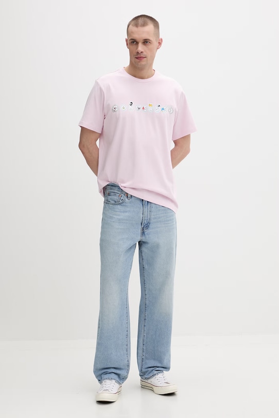 Одежда Converse футболка из хлопка x HELLO KITTY CVM5T517 розовый