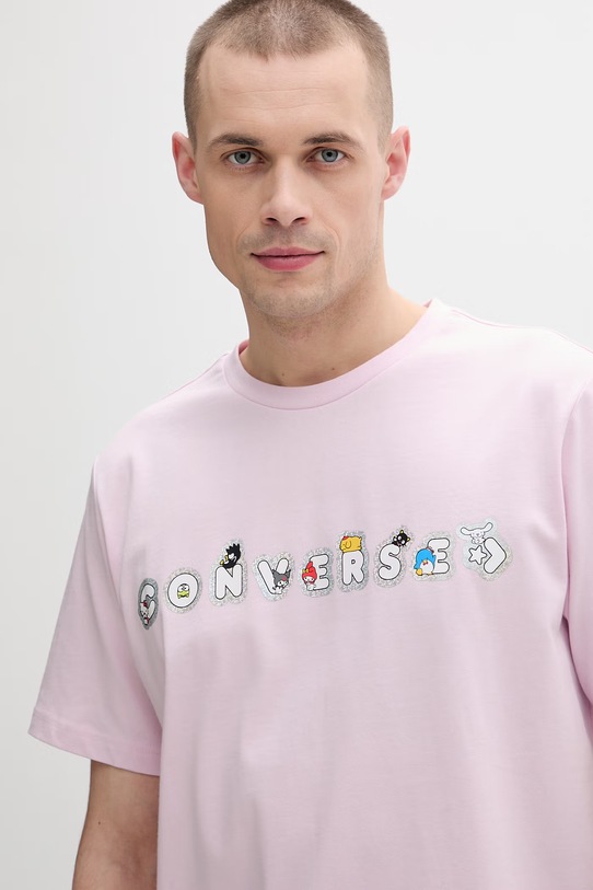 Converse T-shirt βαμβακερό x HELLO KITTY ροζ CVM5T517