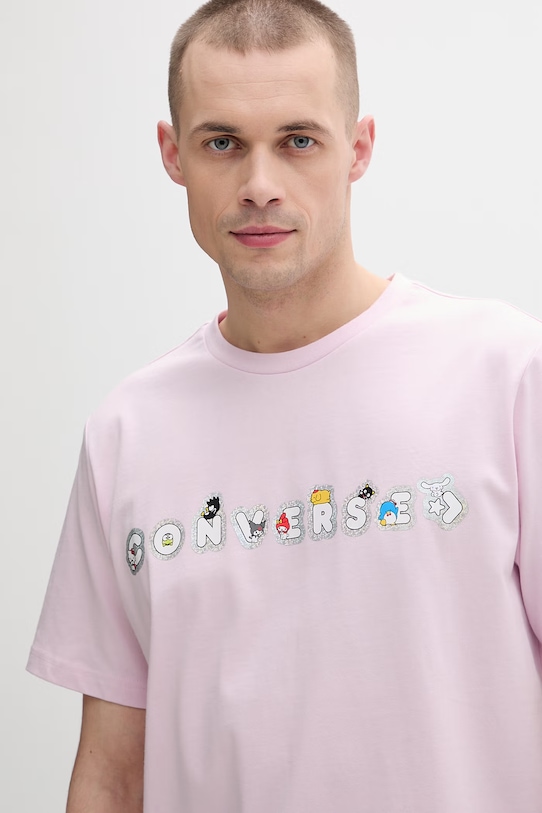 Converse t-shirt bawełniany x HELLO KITTY różowy CVM5T517