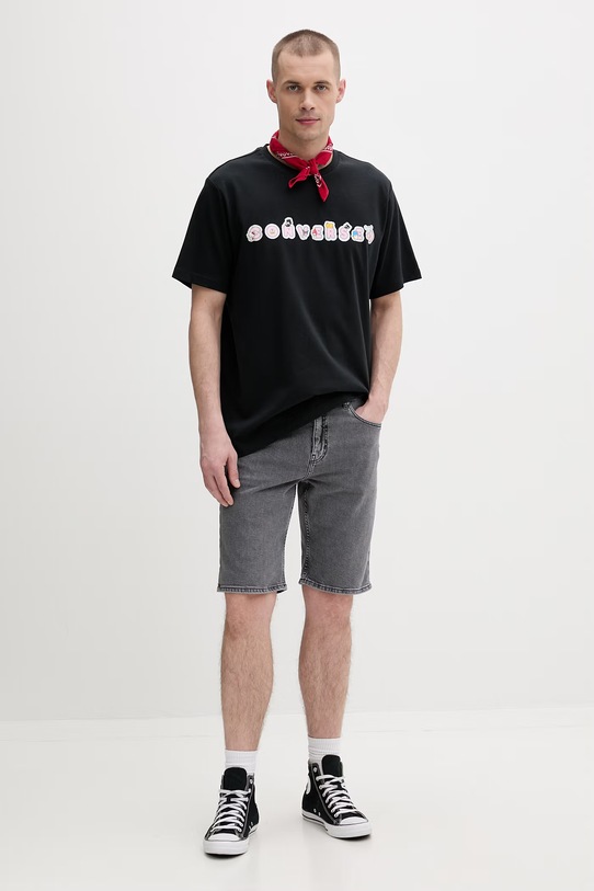 Abbigliamento Converse t-shirt in cotone x HELLO KITTY CVM5T517 nero