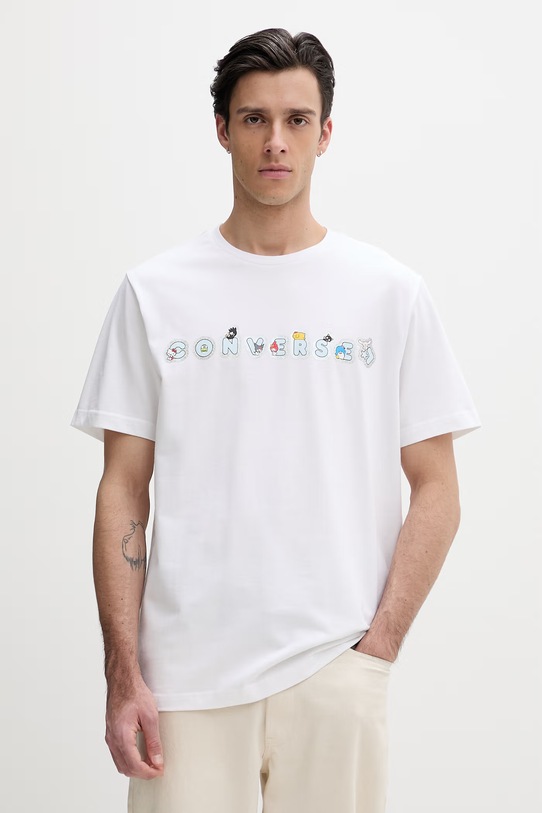 Converse t-shirt basic bawełniany x HELLO KITTY biały CVM5T517.WHT