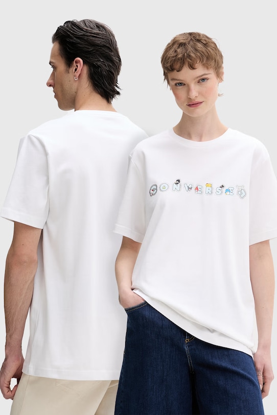 Converse t-shirt basic bawełniany x HELLO KITTY biały CVM5T517.WHT