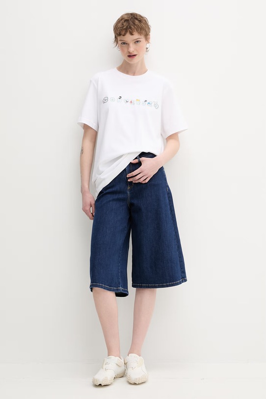 Converse t-shirt basic bawełniany x HELLO KITTY biały CVM5T517.WHT