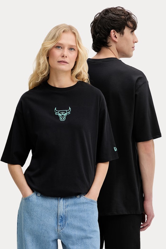 New Era t-shirt bawełniany CHICAGO BULLS czarny 60771515