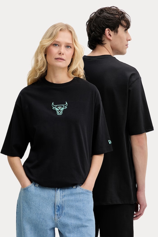 New Era t-shirt bawełniany CHICAGO BULLS czarny 60771515