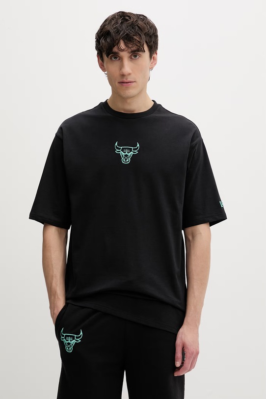 New Era t-shirt bawełniany CHICAGO BULLS 60771515 czarny SS26