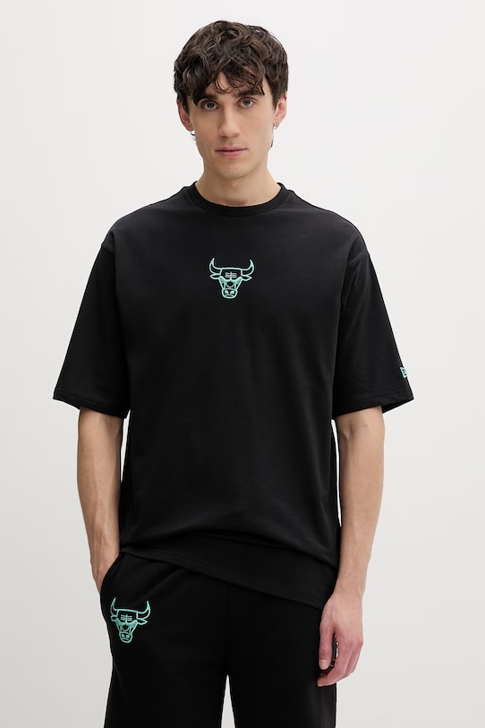 New Era t-shirt bawełniany CHICAGO BULLS 60771515 czarny SS26