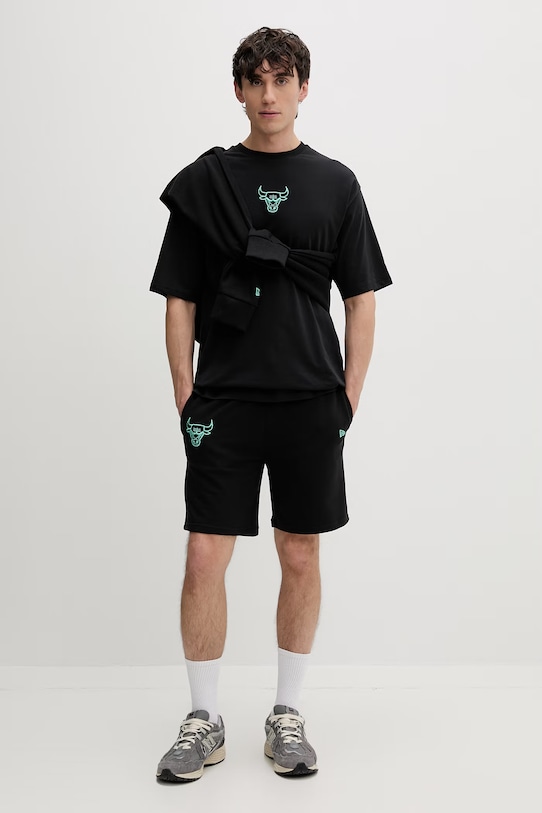 New Era t-shirt bawełniany CHICAGO BULLS czarny 60771515