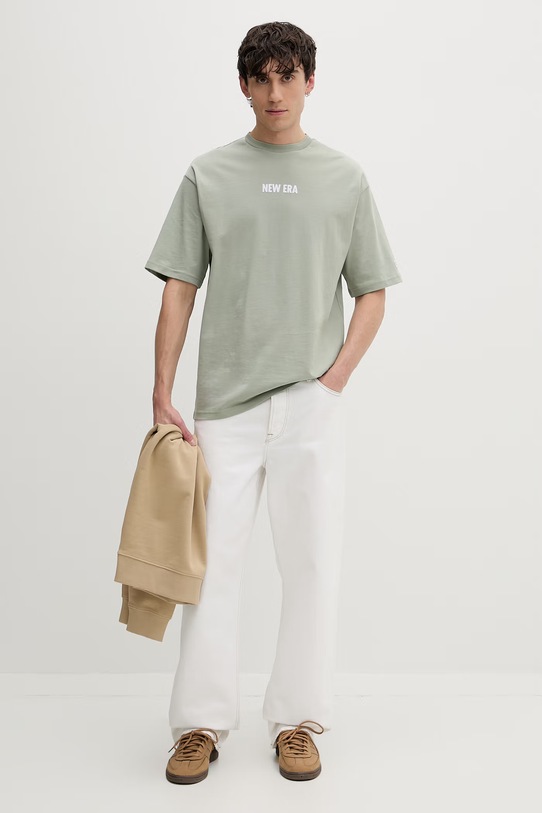 New Era t-shirt damski bawełniany GRAPHIC BP OS zielony 60771530