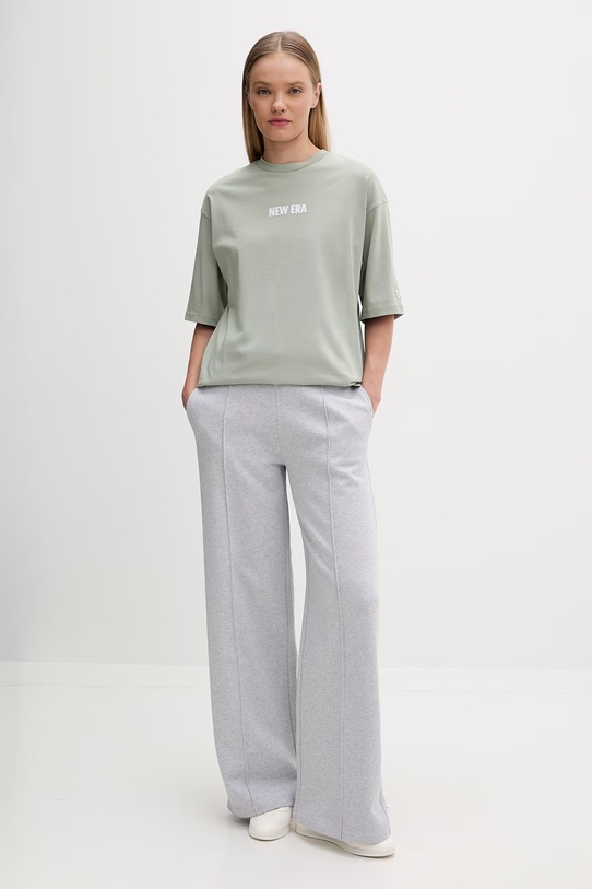 New Era t-shirt damski bawełniany GRAPHIC BP OS 60771530 zielony