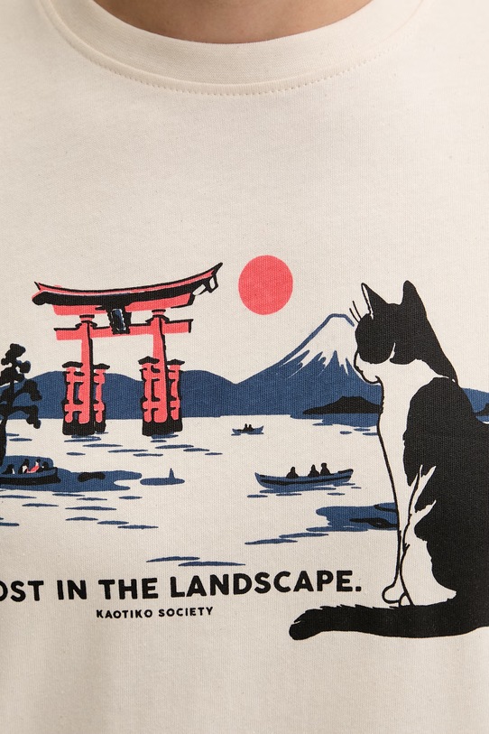 Kaotiko T-shirt bawełniany AS031.01.G002 beżowy