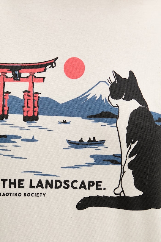 Kaotiko T-shirt bawełniany AS031.01.G002 beżowy