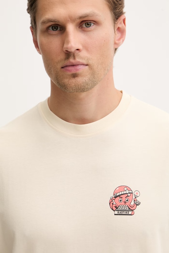 Kaotiko T-shirt bawełniany beżowy AS033.01.G002