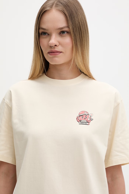 Kaotiko T-shirt bawełniany beżowy AS033.01.G002